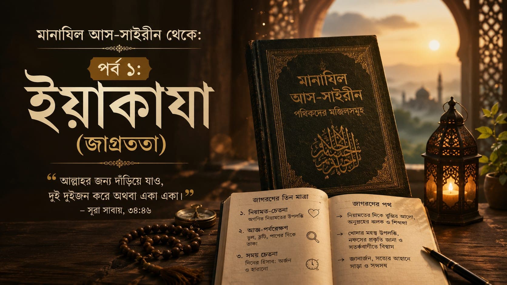 মানাযিল আস-সাইরীন থেকে: পর্ব ১: ইয়াকাযা (জাগ্রততা)